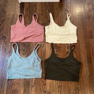 Set of four Lululemon bra tops